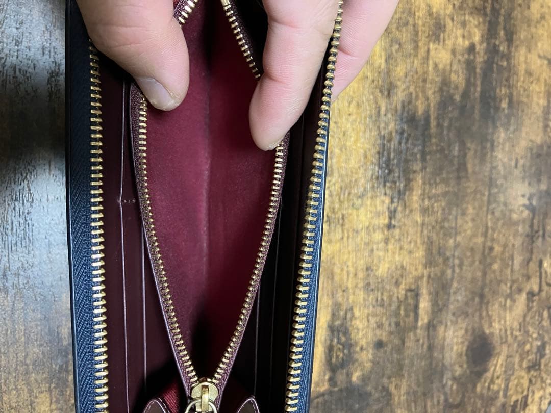 SMYTHSON 長財布 レザージップパース L ネイビー