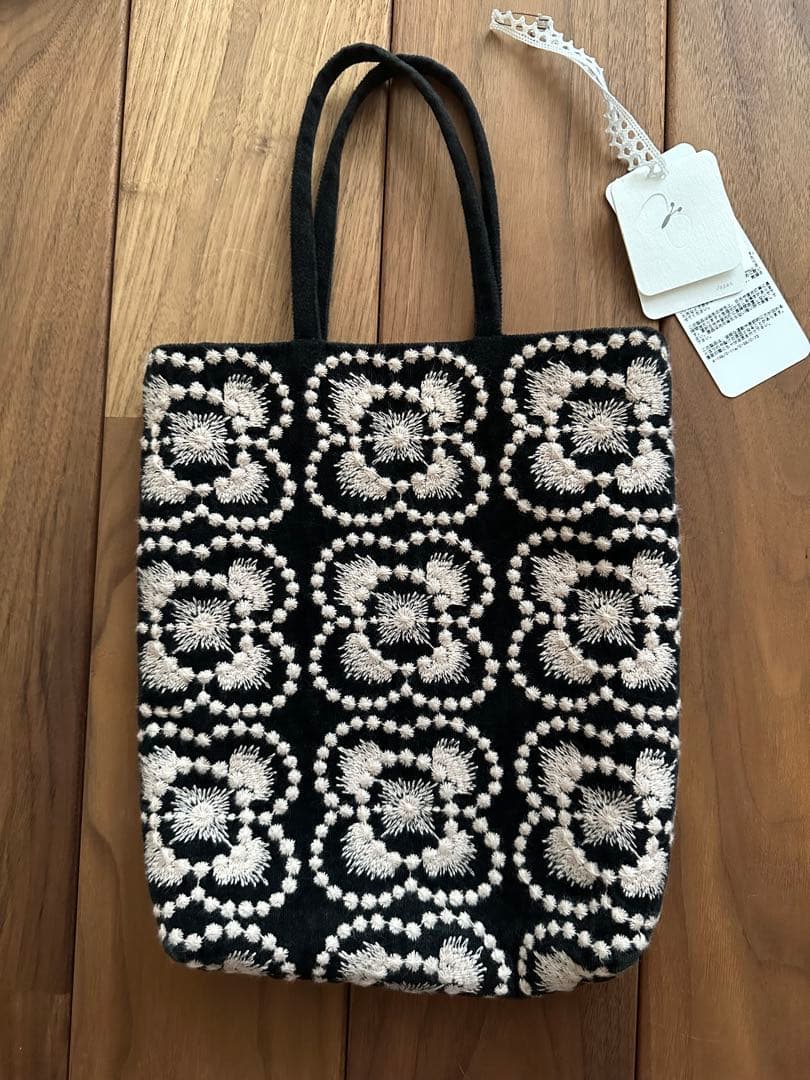 ミナペルホネン　blumen toast bag トーストバッグ美品 black
