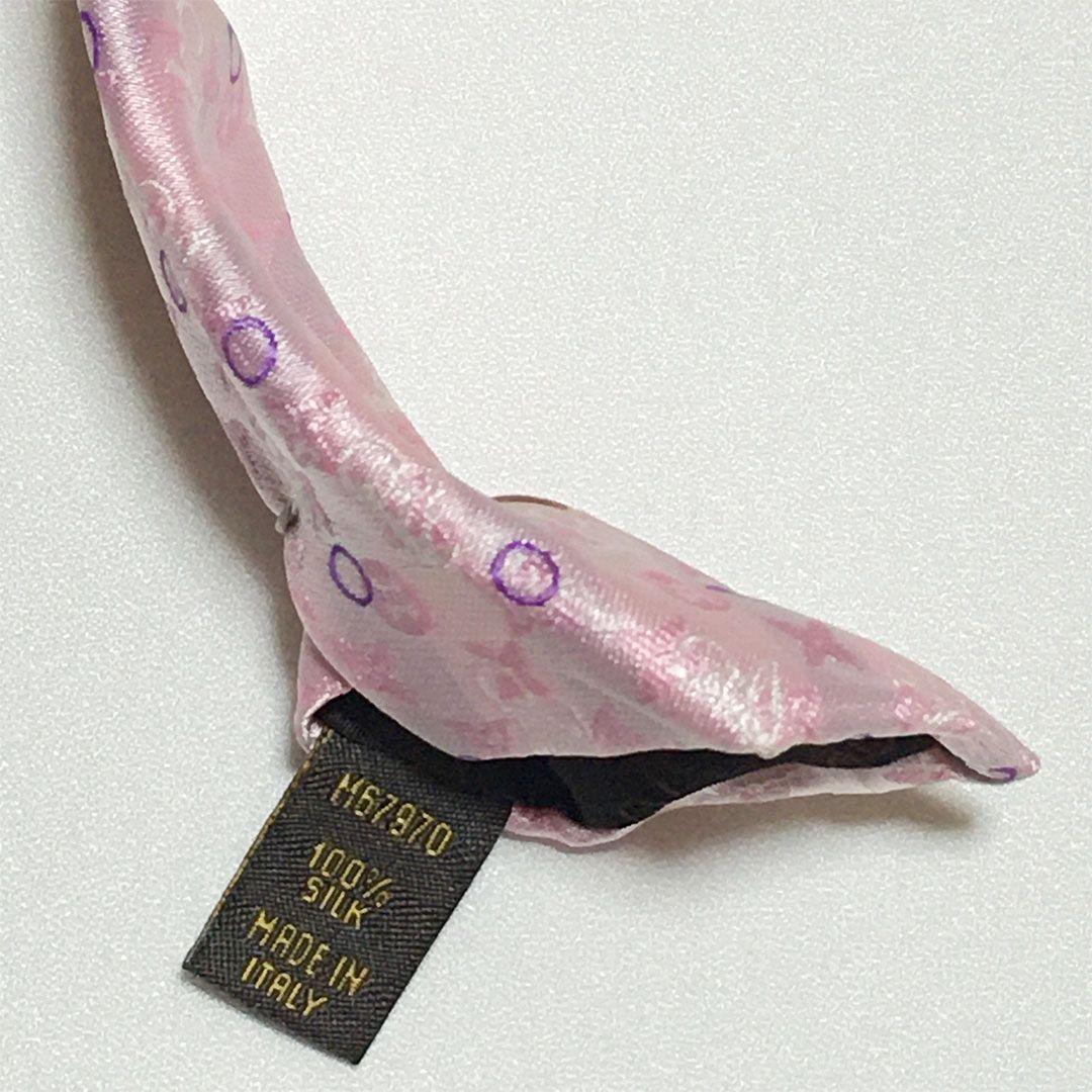 未使用級 ルイヴィトン Louis Vuitton ネクタイ ピンク モノグラム