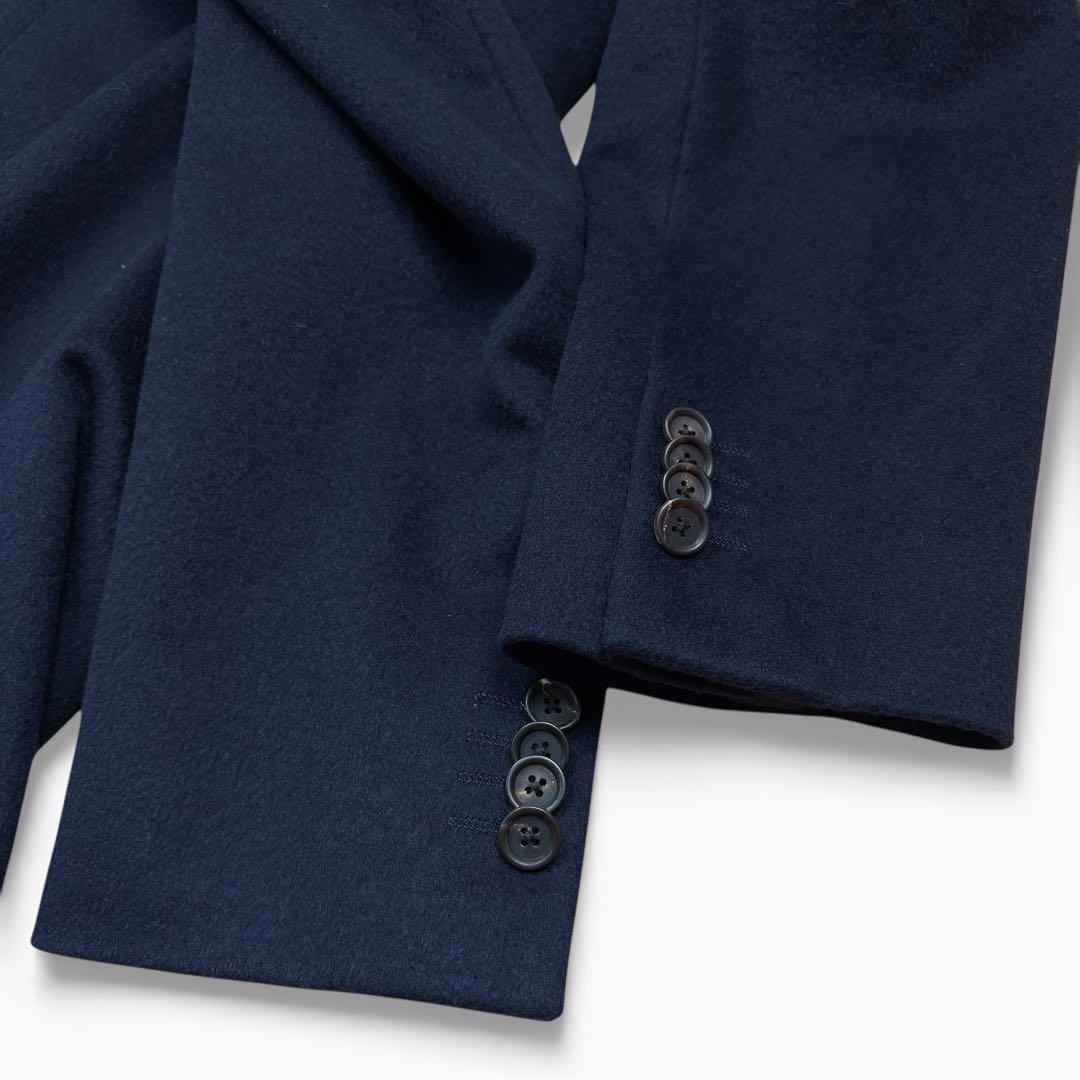 極美品 LARDINI 現行 カシミヤ100 チェスターコート 濃紺 46