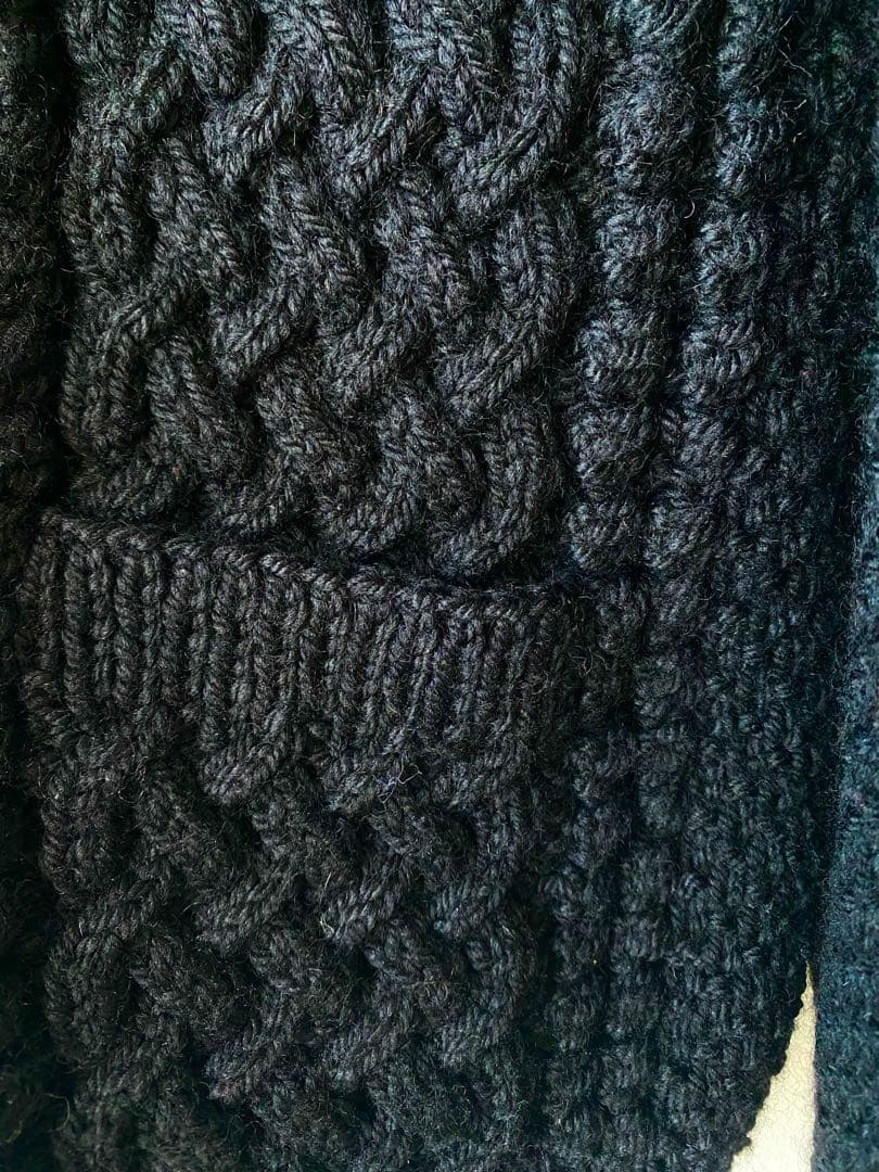 INVERALLAN: 4A ARAN CARDIGAN アランカーディガン濃紺