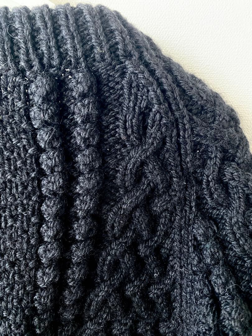 INVERALLAN: 4A ARAN CARDIGAN アランカーディガン濃紺