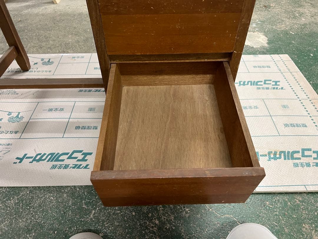 木製レトロ机　昭和　ビンテージ　片袖机