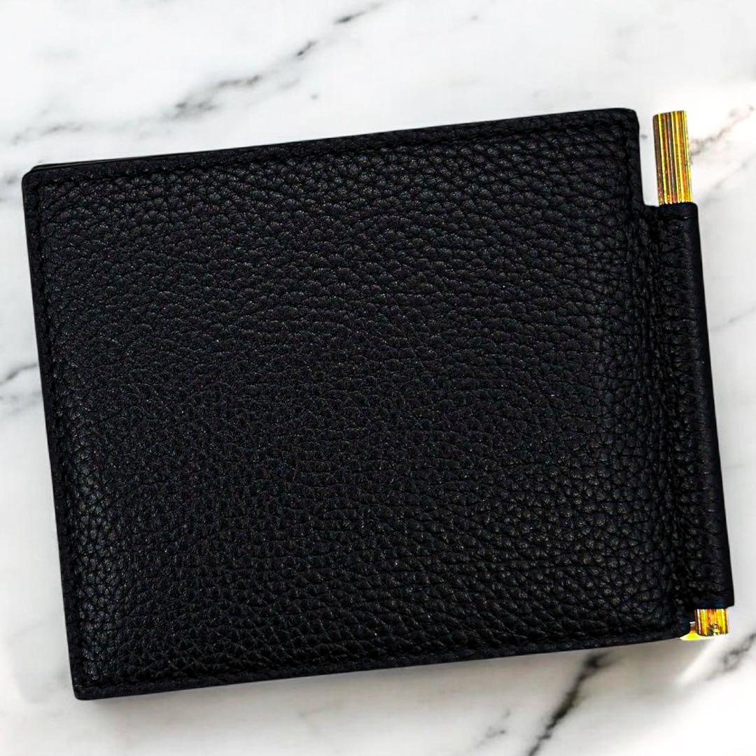 極美品 トムフォード TFロゴ マネークリップ 財布 札入れ カード コンパクト