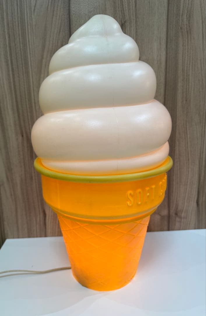【高さ50cm】ソフトクリーム型 ランプ 昭和レトロ