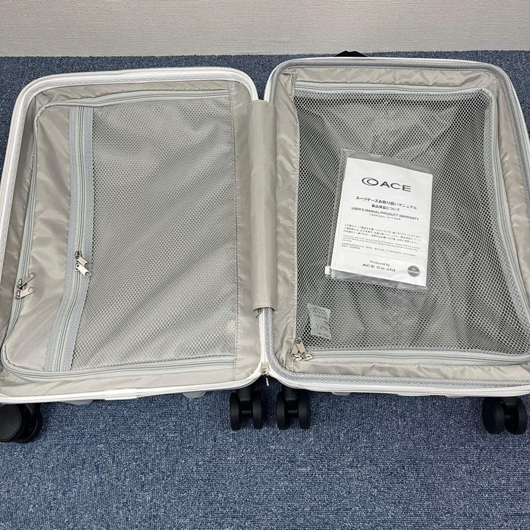 EXACT スーツケース 機内持込可 37/44L 拡張式 TSロック ホワイト