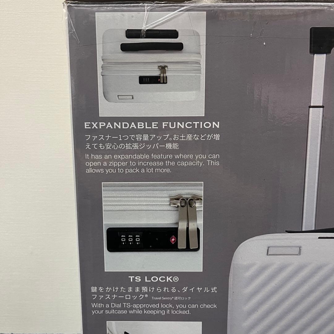 EXACT スーツケース 機内持込可 37/44L 拡張式 TSロック ホワイト