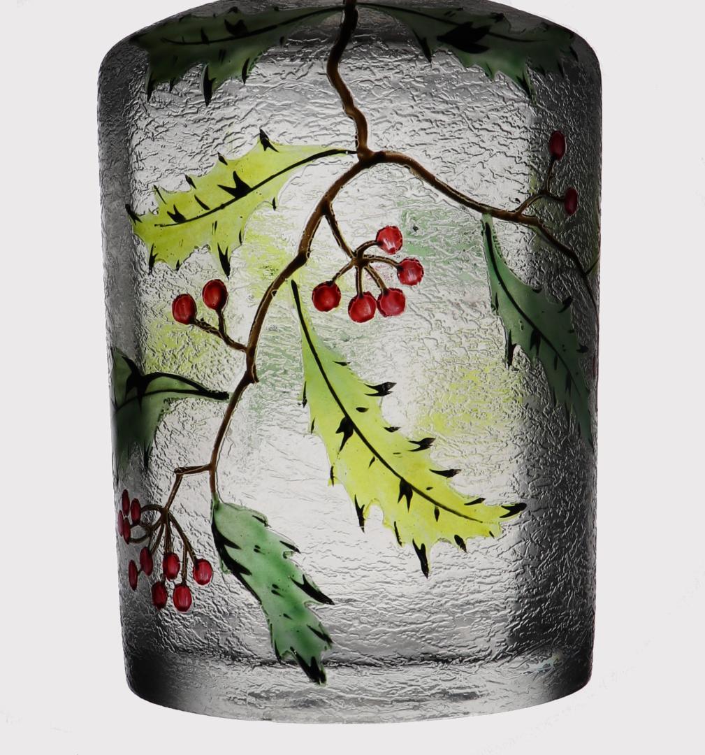 オールド・バカラ 美術館級 多色エナメル×アシッドエッチング ボトル13.1cm