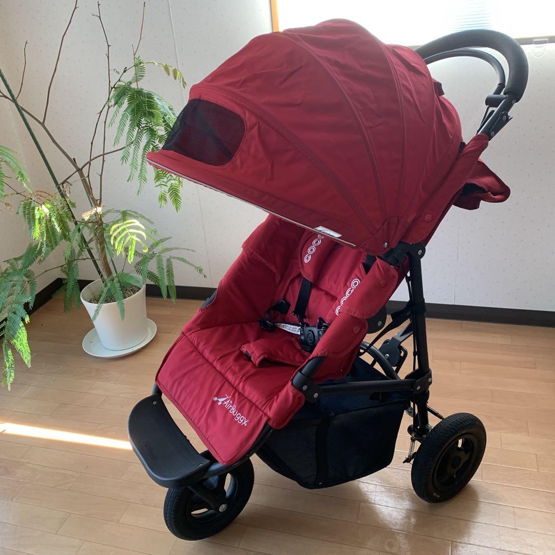 AirBuggy レッドベビーカー 5点式ハーネス