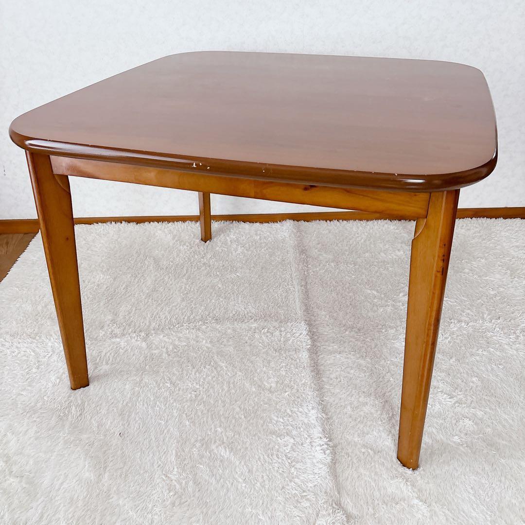 ヴィンテージ】天然木 木製 スクエア ダイニング テーブル