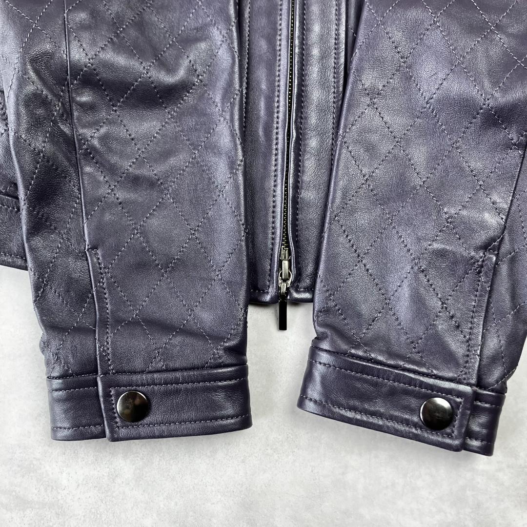 美品　AMACA　アマカ　ラムレザージャケット　ライダース　ノーカラー　674