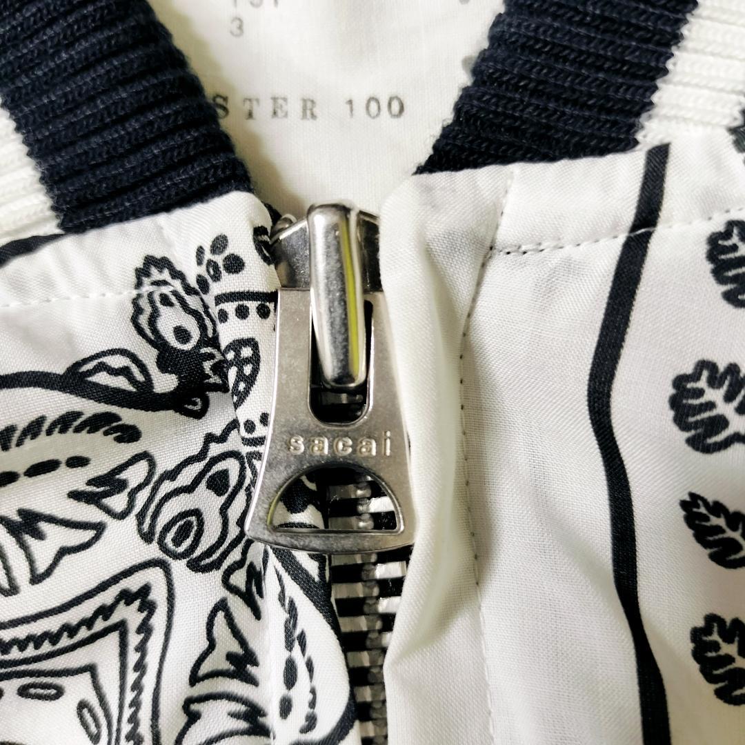 【人気・美品】sacai バンダナ 変則ジップ ボンバージャケット ペイズリー