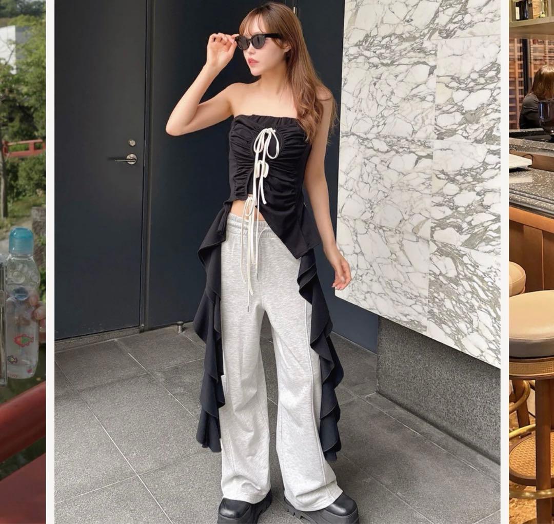 カスケードフリルベアトップ