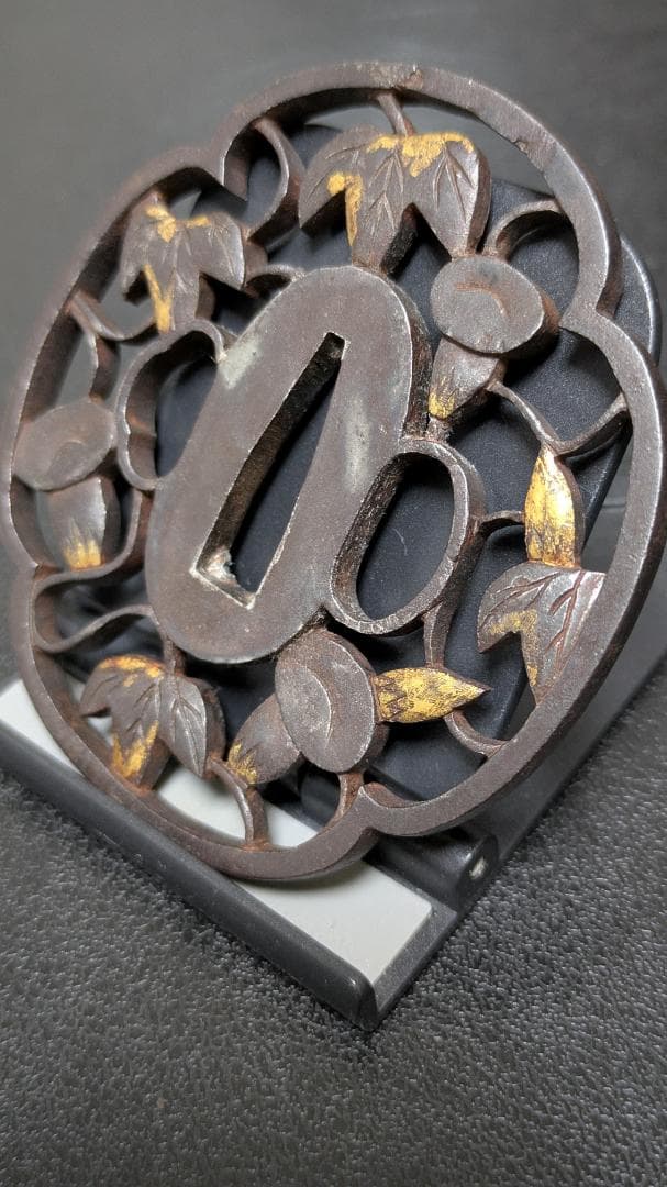 カ*ズ様 無銘：朝顔の図 鉄鍔