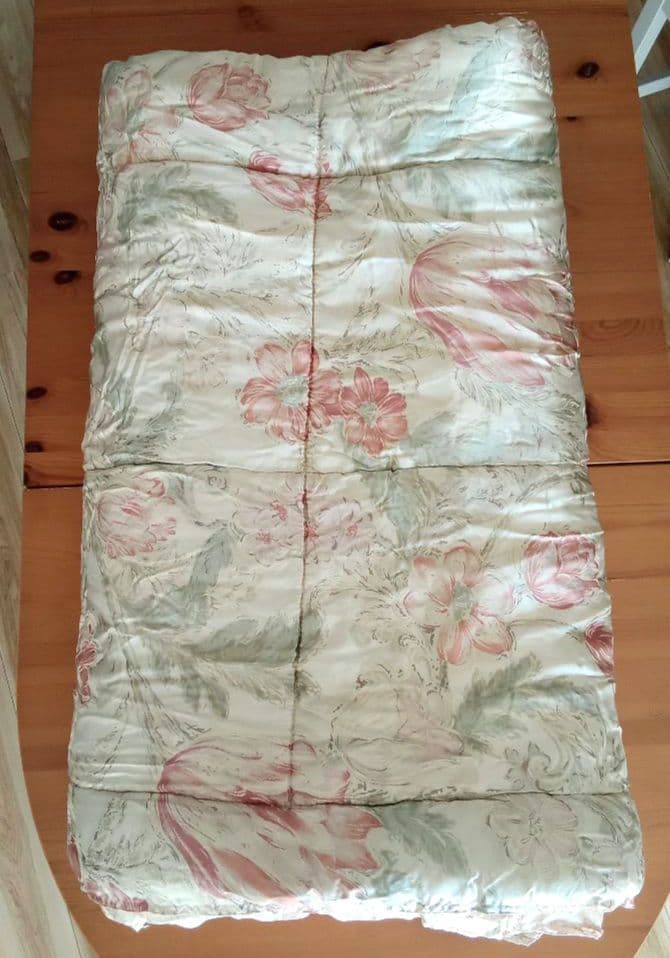 真綿掛け布団　ダブル　シルク真綿100%　花がら