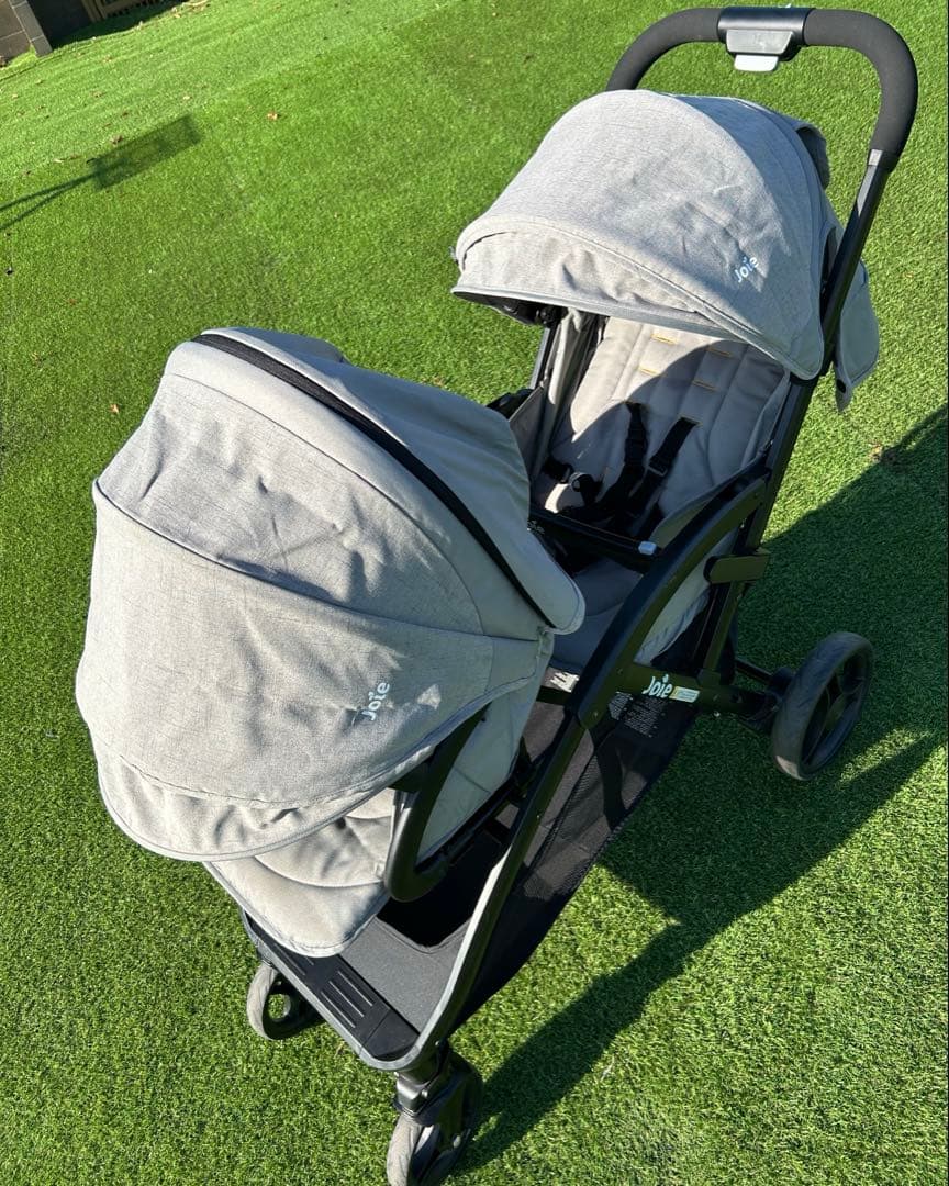 Joie 二人乗りベビーカー　グレー　折りたたみベビーカー