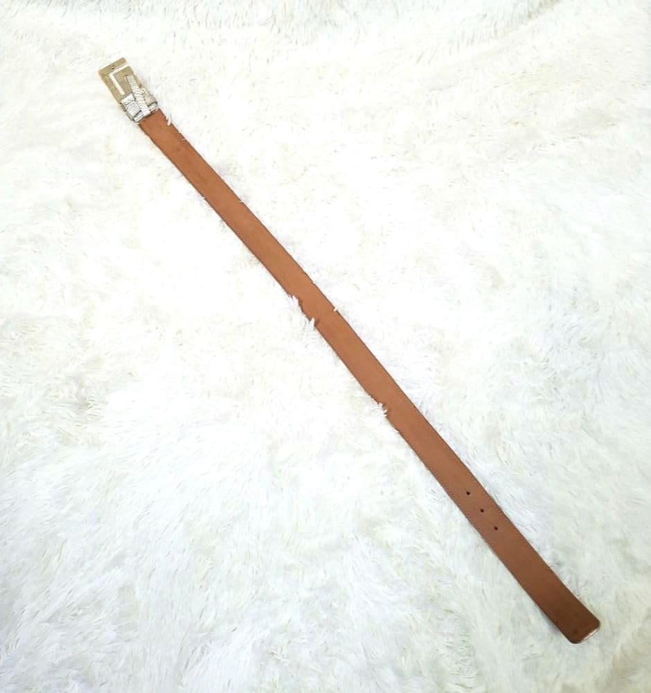 【極美品・希少】VERSACE ベルト レザー イタリア製 総柄 バックル 85