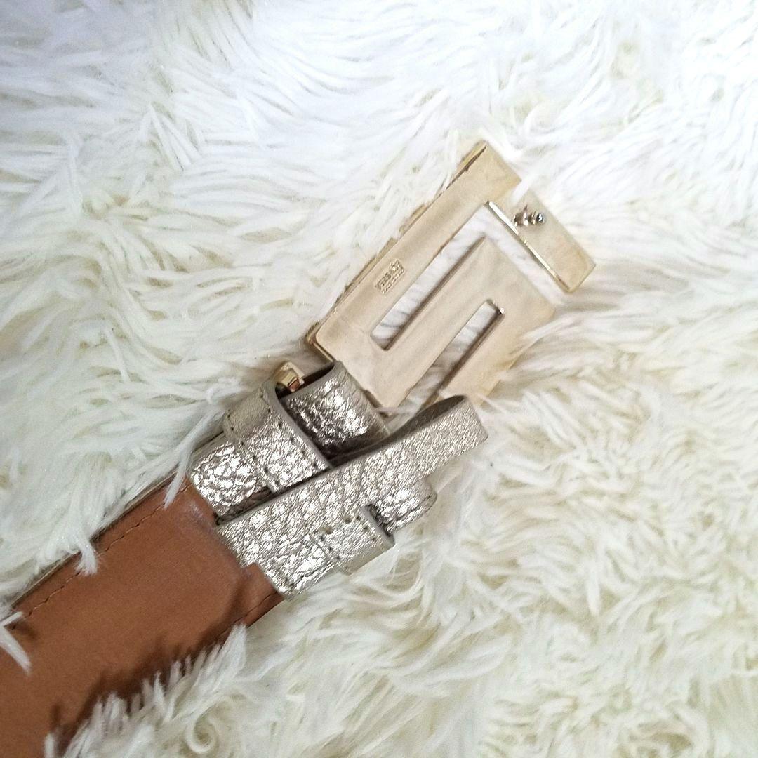 【極美品・希少】VERSACE ベルト レザー イタリア製 総柄 バックル 85