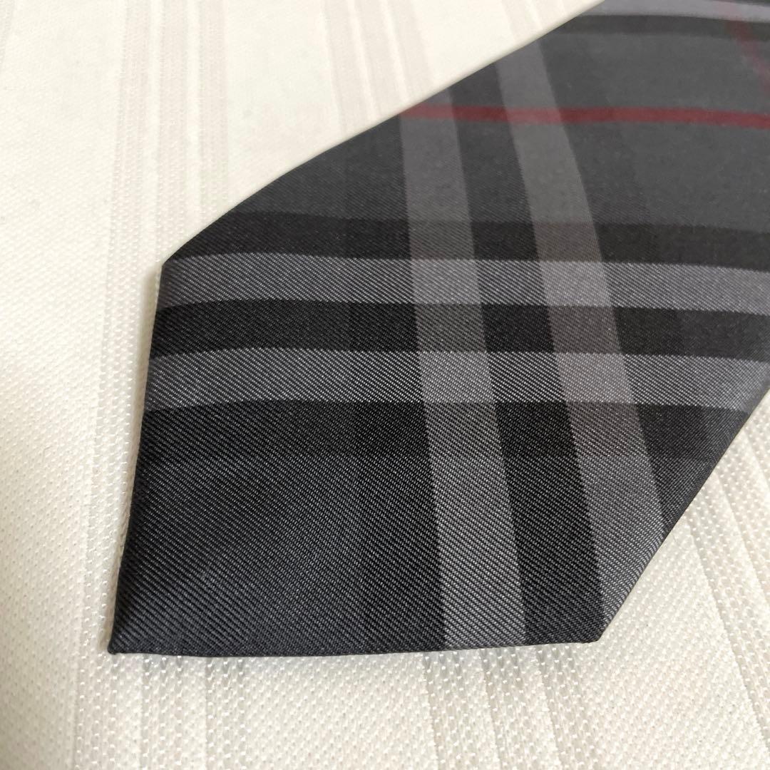 未使用品 BURBERRY バーバリー ネクタイ グレー ノバチェック