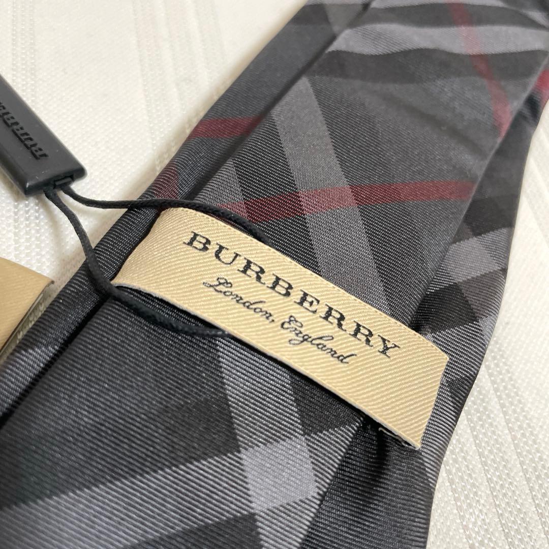 未使用品 BURBERRY バーバリー ネクタイ グレー ノバチェック