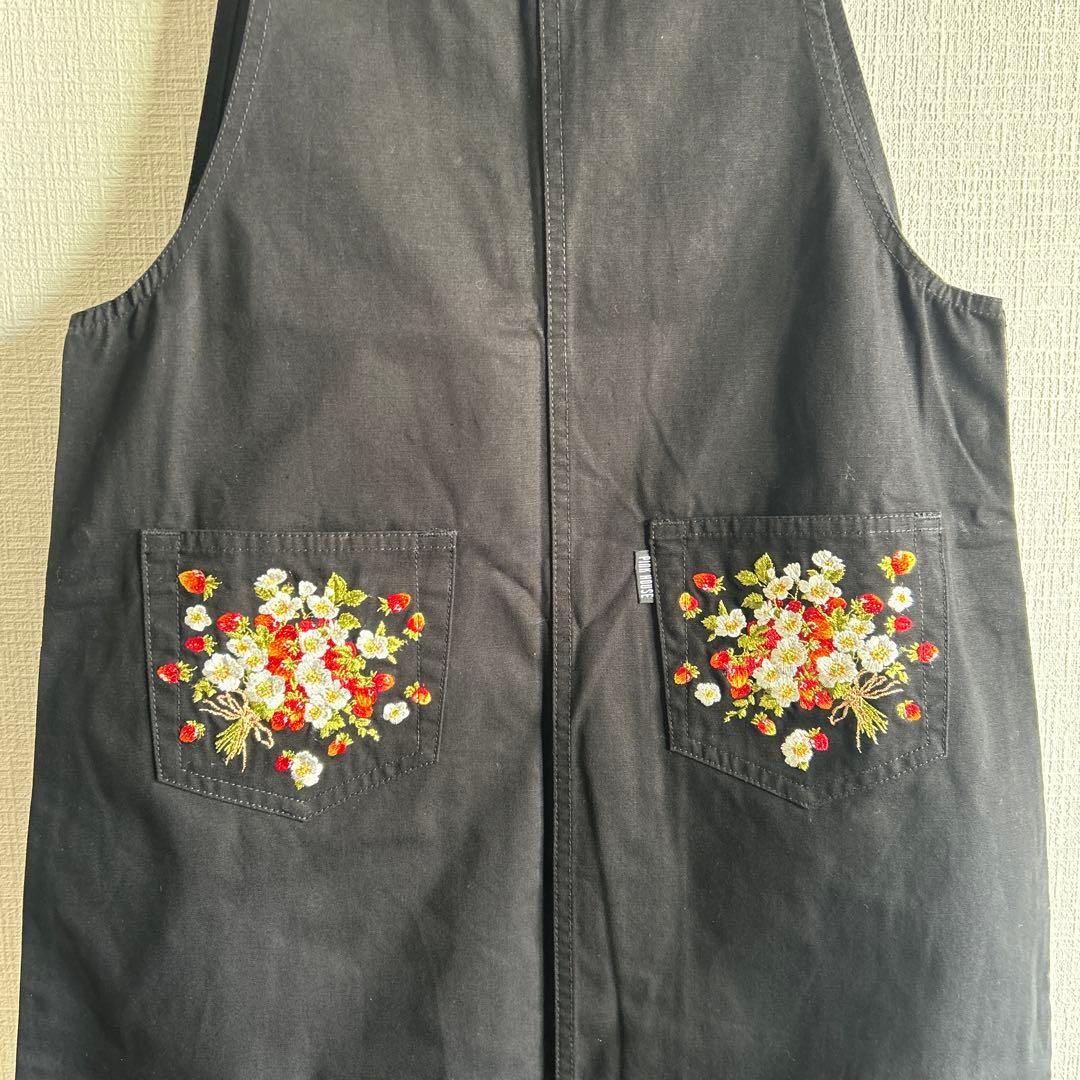 PINK HOUSE サロペット オーバーオール ジャンパースカート いちご 黒