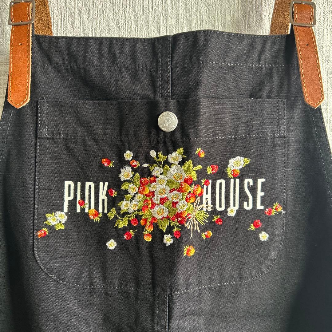 PINK HOUSE サロペット オーバーオール ジャンパースカート いちご 黒