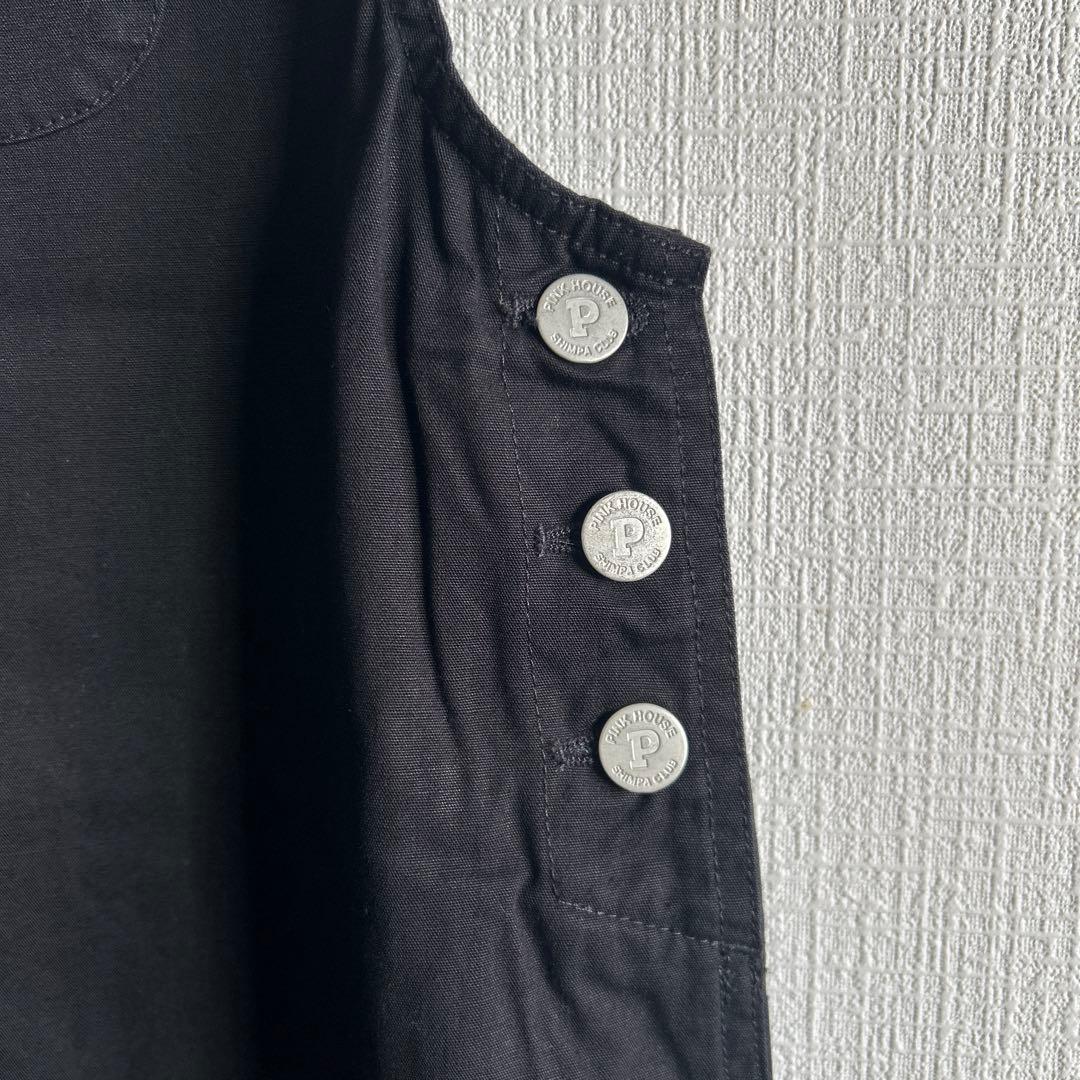 PINK HOUSE サロペット オーバーオール ジャンパースカート いちご 黒