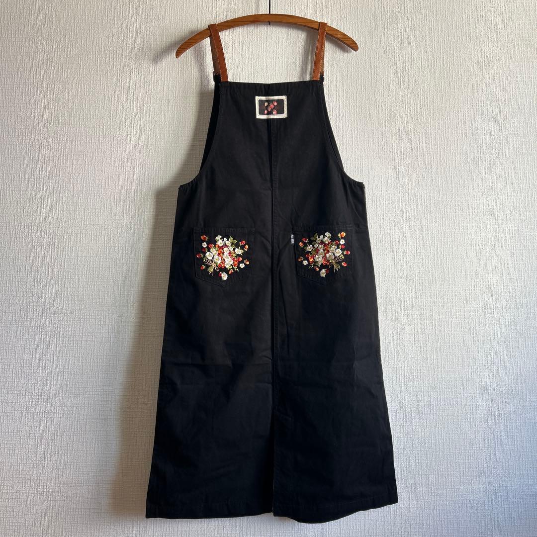 PINK HOUSE サロペット オーバーオール ジャンパースカート いちご 黒