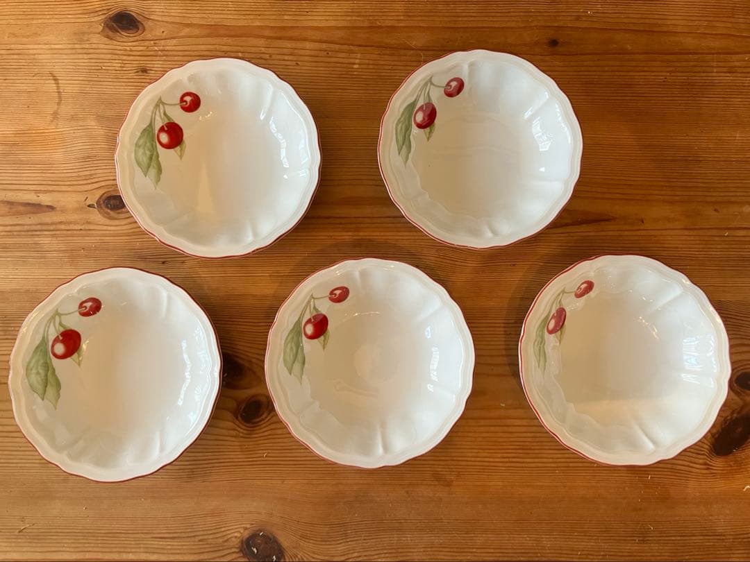 ジノリ　アンティコチェリー　フルーツサラダシリアルボウル×5