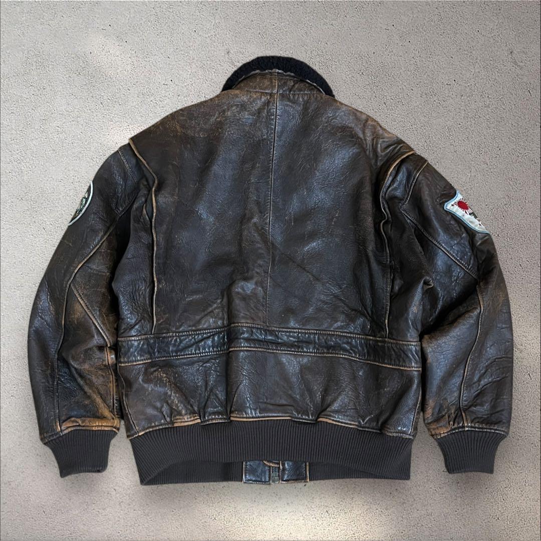 ART.HOUSE G-1 フライトジャケット　レザー　裏地地図柄　襟ボア