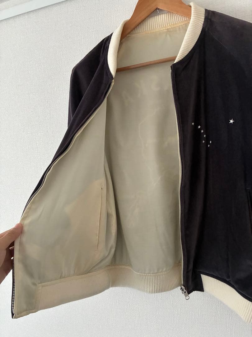 varde77 アラスカジャケット　別珍　スカジャン　スーベニア　ベトジャン濃紫