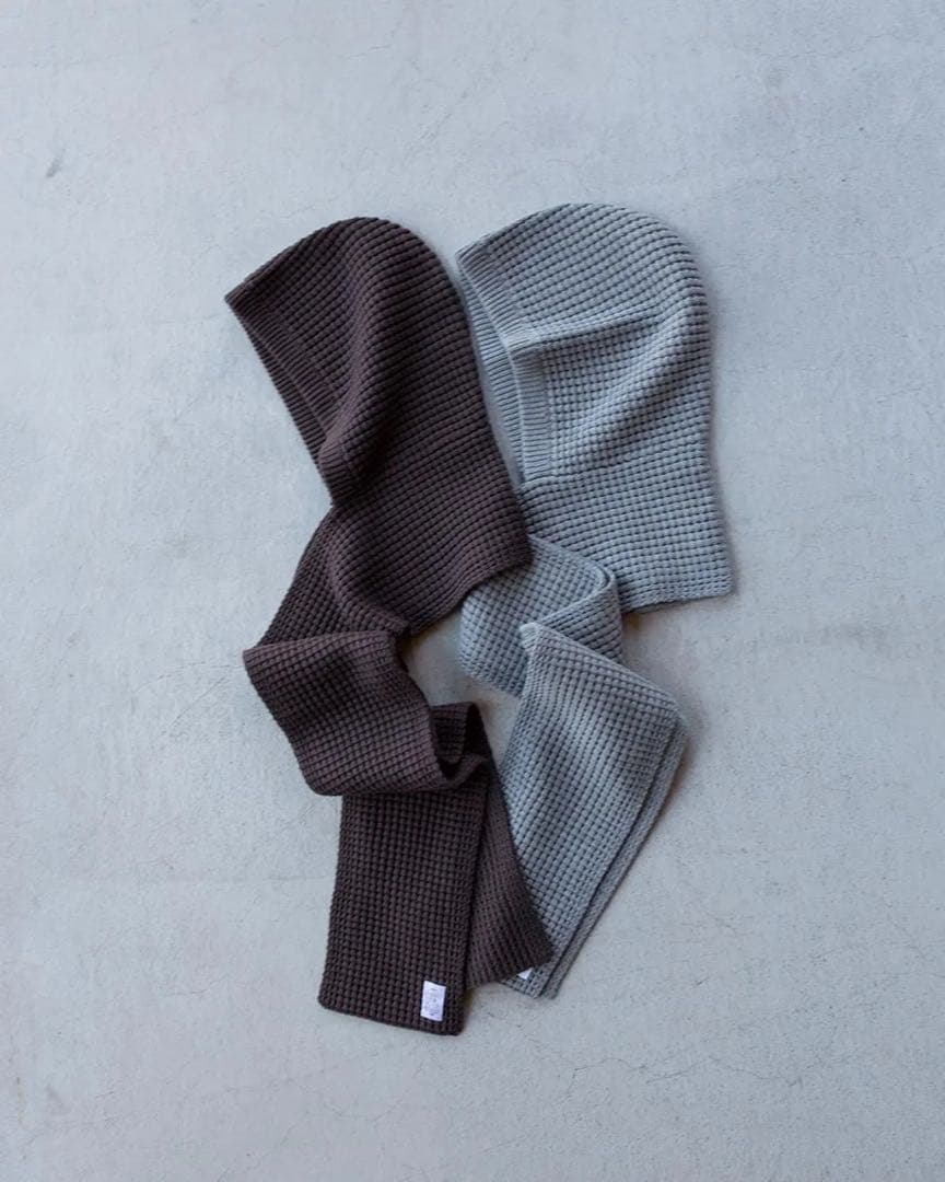 小物 Comfortable Reason Waffle Hood Scarf BRN