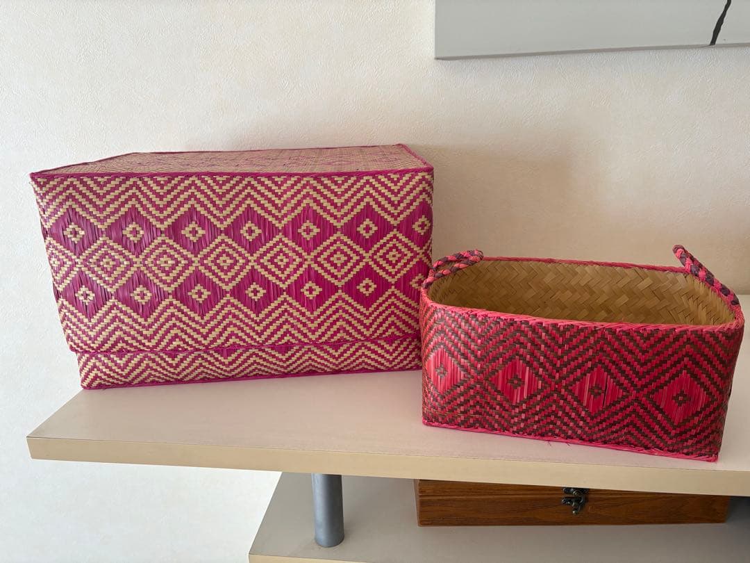 ピンク系収納ボックス２点セット ソカシ かごバスケット インテリア