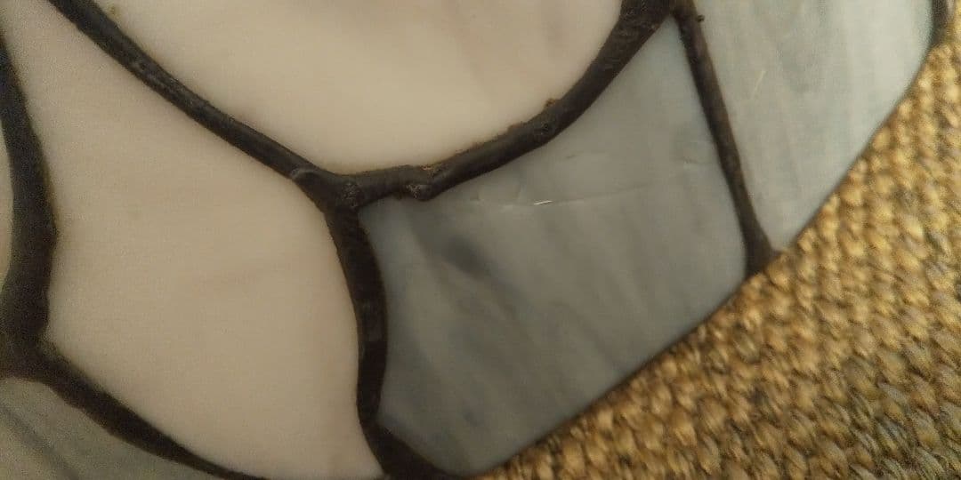 ハンドメイド最安値ステンドグラス3灯式ペンダントライト昭和レトロ　ステンドグラス