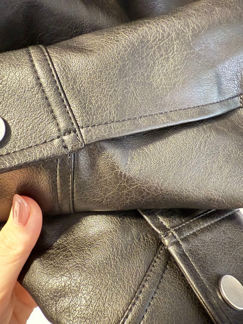 Venica Stand collar leather blouson ブラック