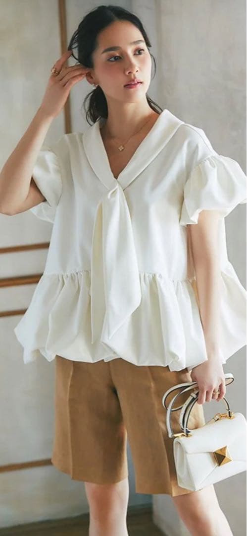 【Moomin】2WAYタイブラウス(ホワイト)