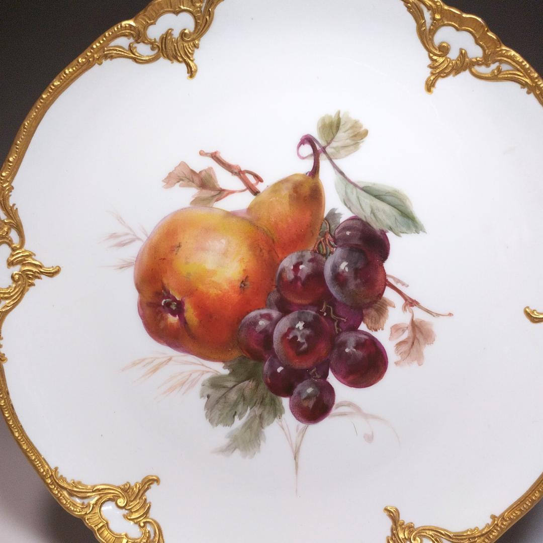 KPMベルリン 1880-1890年頃 金彩フルーツ 飾皿