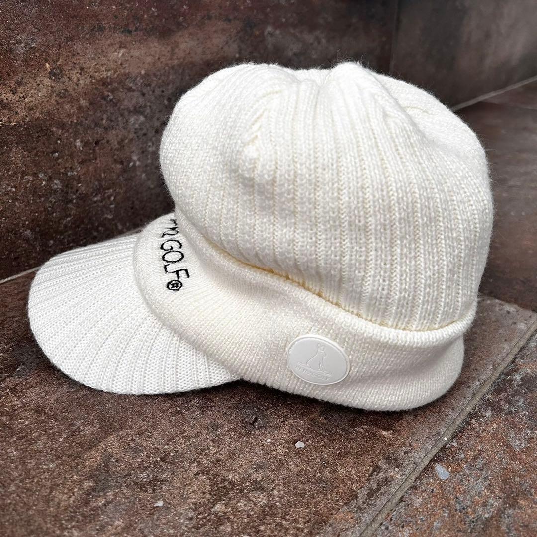 FR2GOLF ニット キャップ エフアールツーゴルフ ホワイト 刺繍