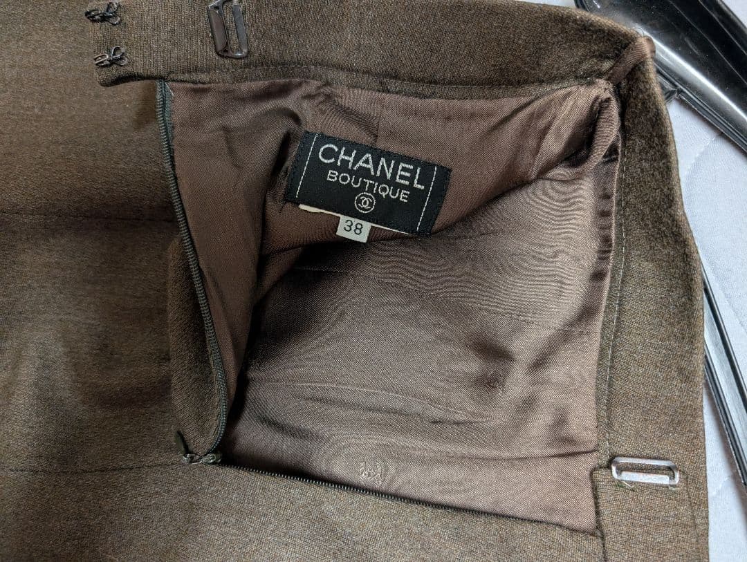 CHANEL ダブルブレストジャケット 38 ブラウン