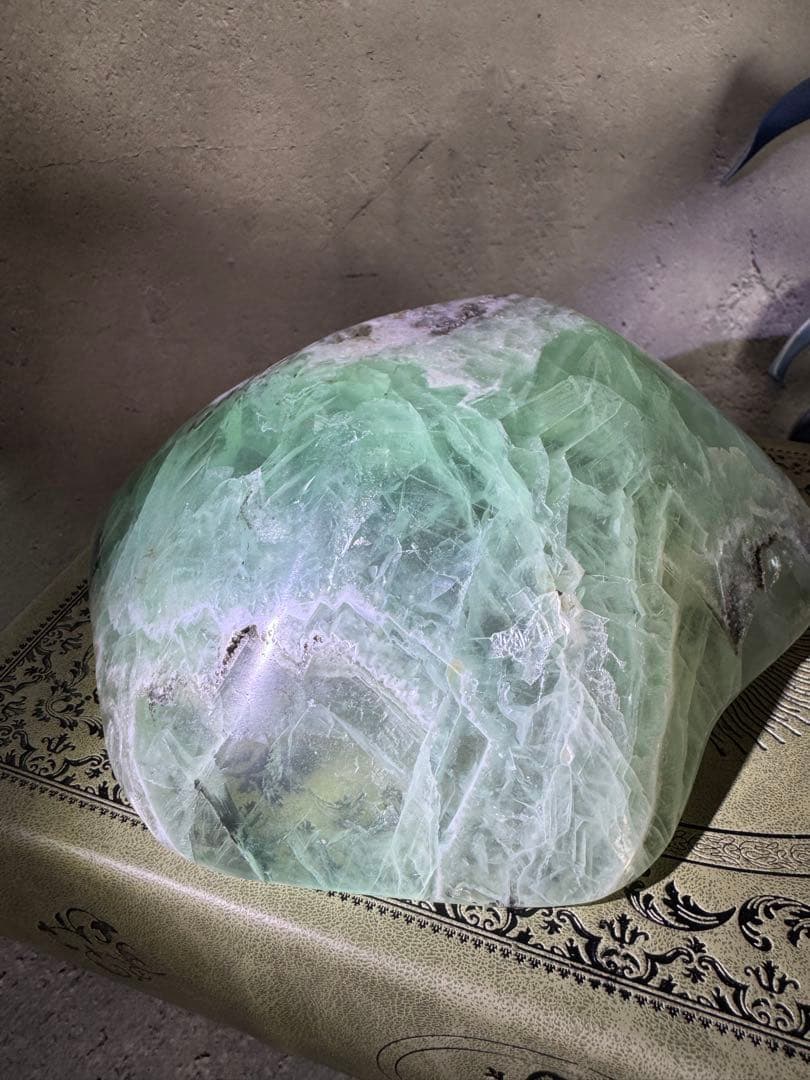 ナチュラル感ある　美しい　フローライト　ボウル2 グリーン　デンドリック入り