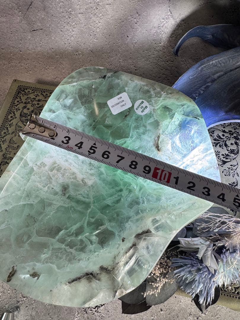 ナチュラル感ある　美しい　フローライト　ボウル2 グリーン　デンドリック入り