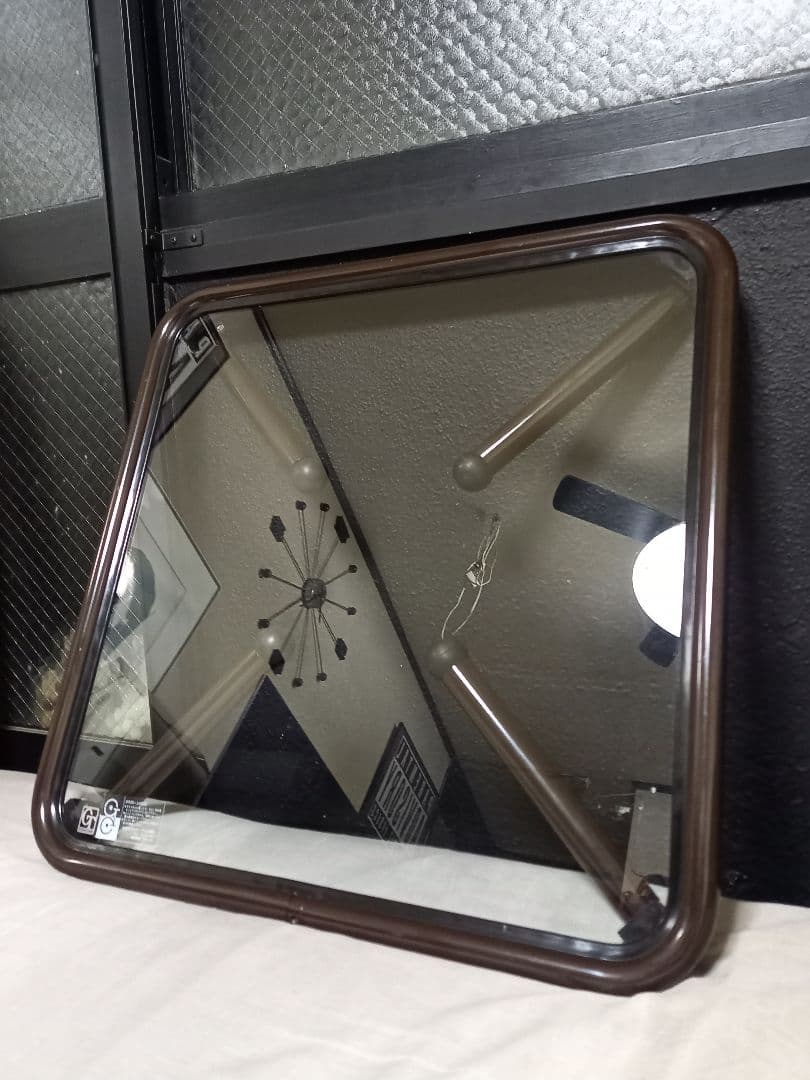 レア　1980s　ポストモダン　ボール脚　チョコレート　メタル　ガラス　テーブル