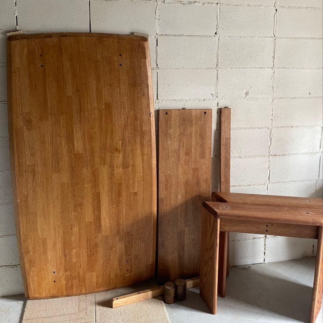 天然木無垢材　ダイニングテーブル　高さ2段階可　ハイセンス　モダン