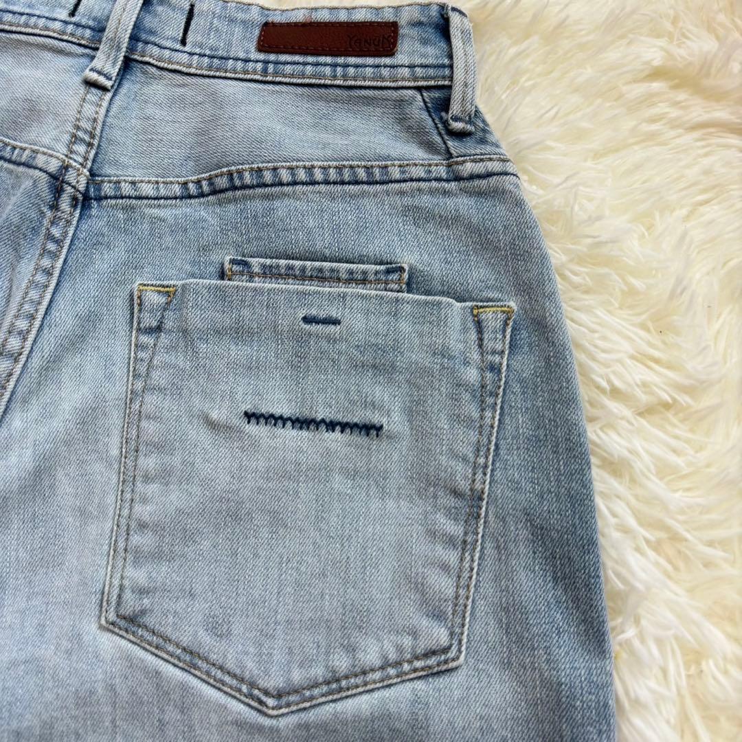 大人気 YANUK ヤヌーク JOAN ルーズストレートデニム ストレッチ