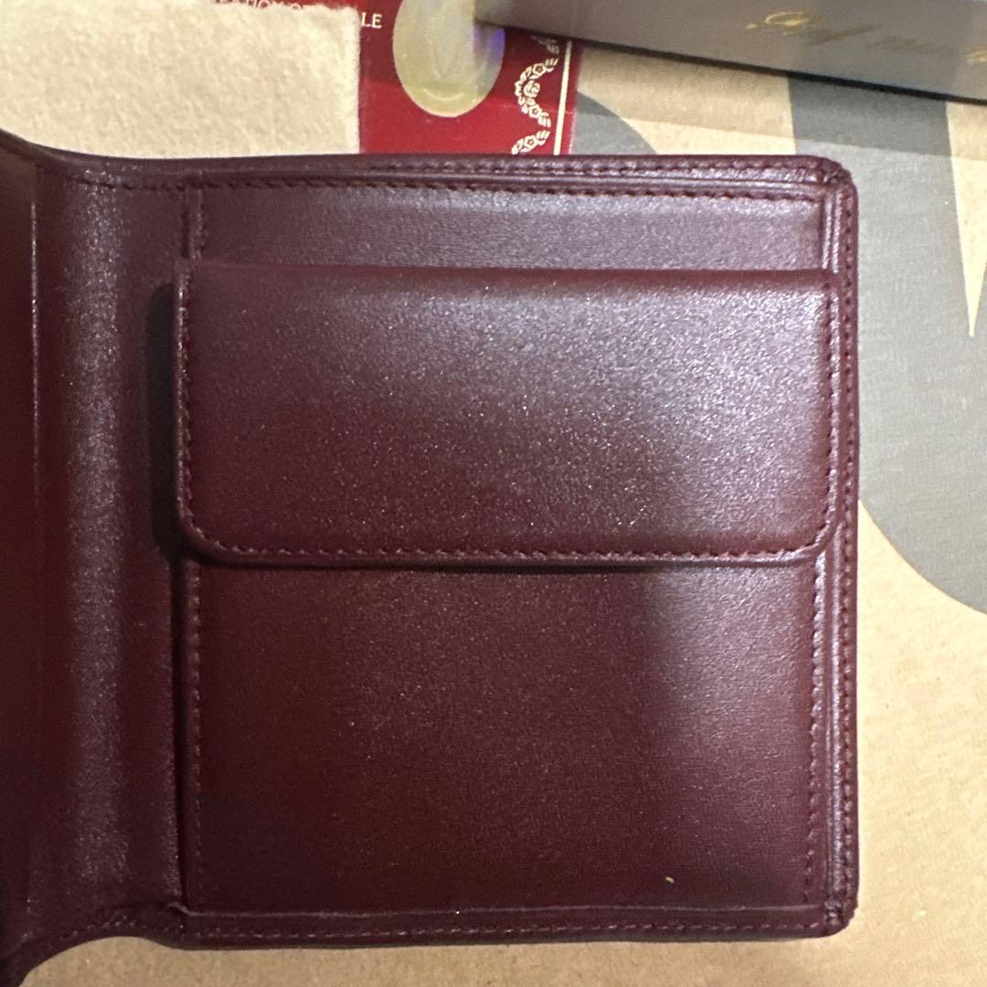 must de Cartier 二つ折り財布 ボルドー
