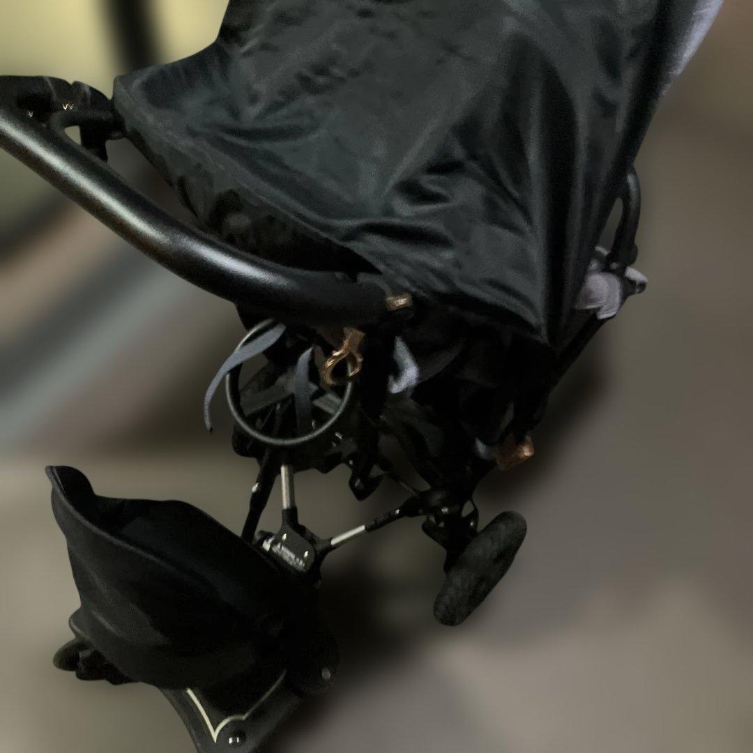 引き取り限定★AirBuggy premier ベビーカー 黒・グレー★2人乗り