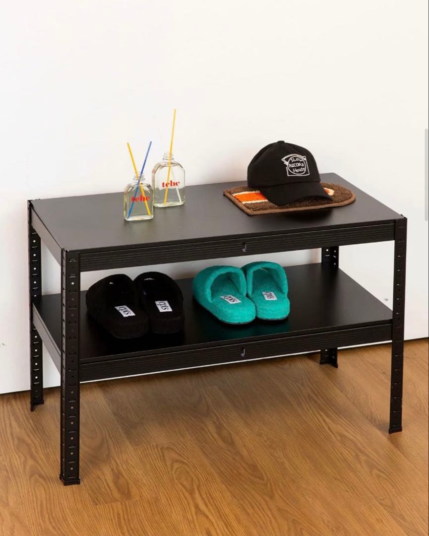 新品未使用 Ohouse スチール ラック 80cm 2段 BLACK 韓国