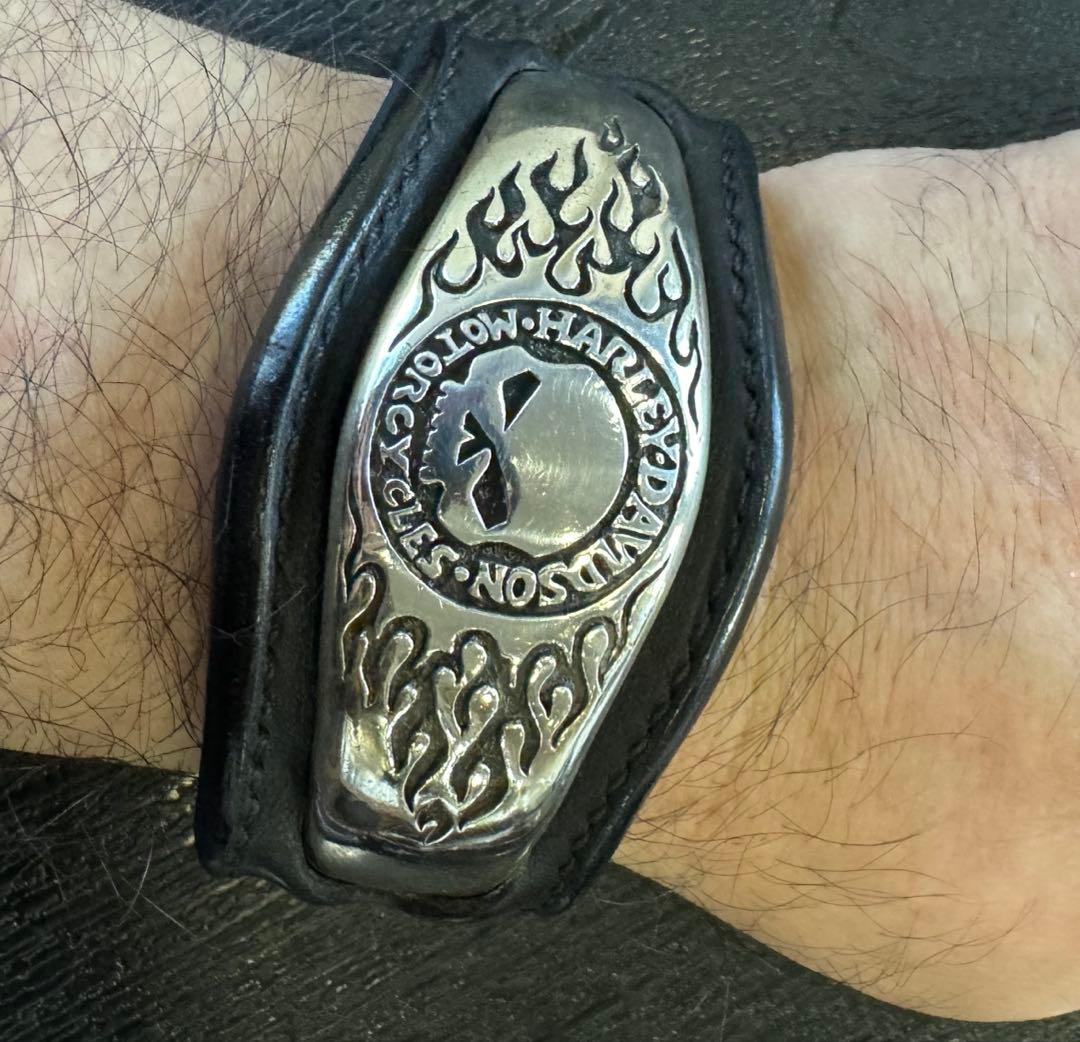 HARLEY DAVIDSON スカルバングル　レザーカバー