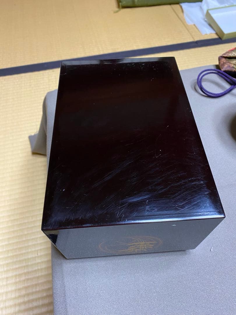 茶道具/茶箱 漆塗り 利休茶箱 工芸品 紙箱