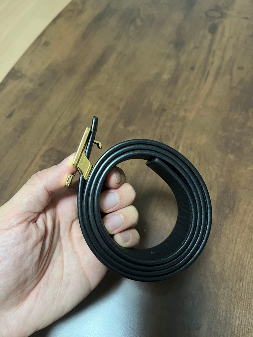 ‼️FFスクエアベルト‼️ ブラックレザー リバーシブルベルト